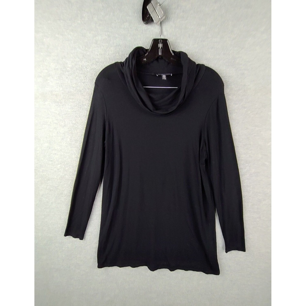 Eileen Fisher Womens Dress XS Black Shift Stretch Cowl Neck Capsule Party Career